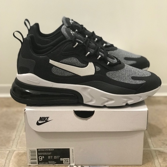 NEW Nike Air Max 270 React Black White Running 720 - Picture 7 of 7